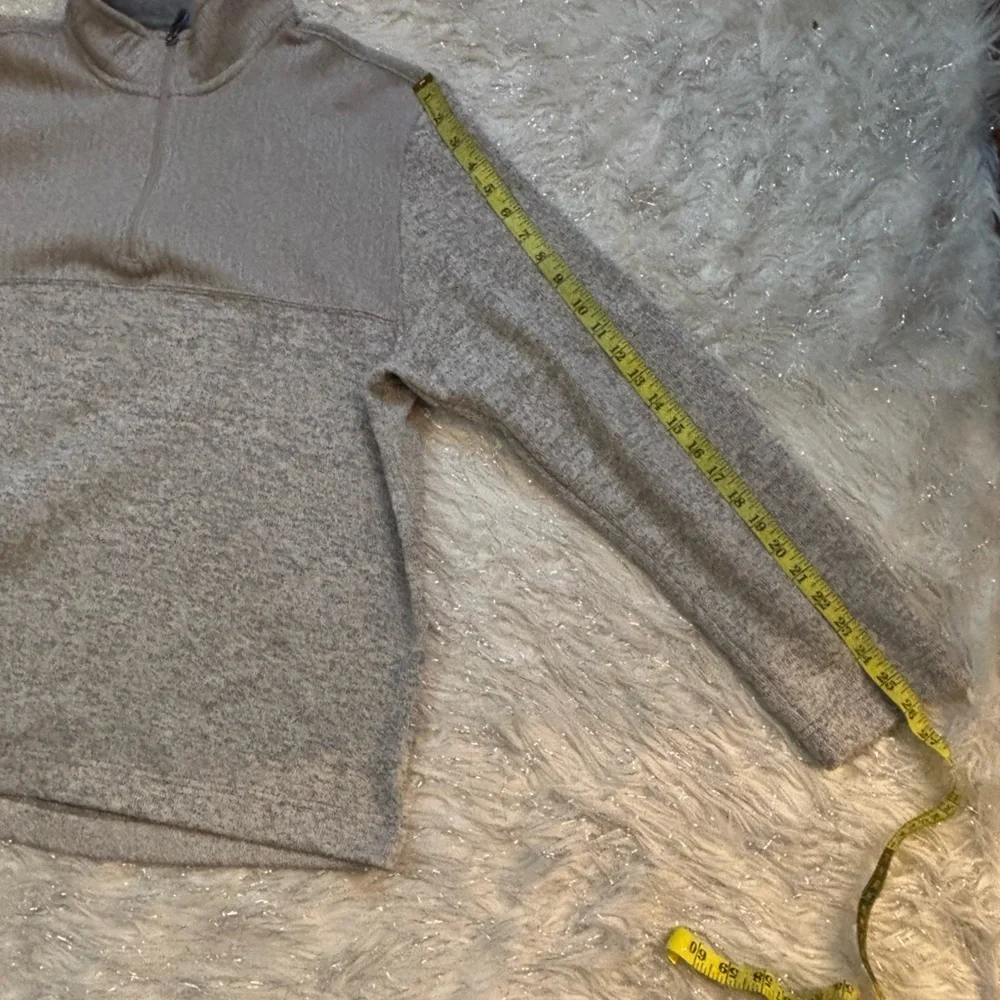 Van Heusen Flex Men's Beige 1/4 Zip-Up Long Sleeve Mock Neck  Sweater Size XL